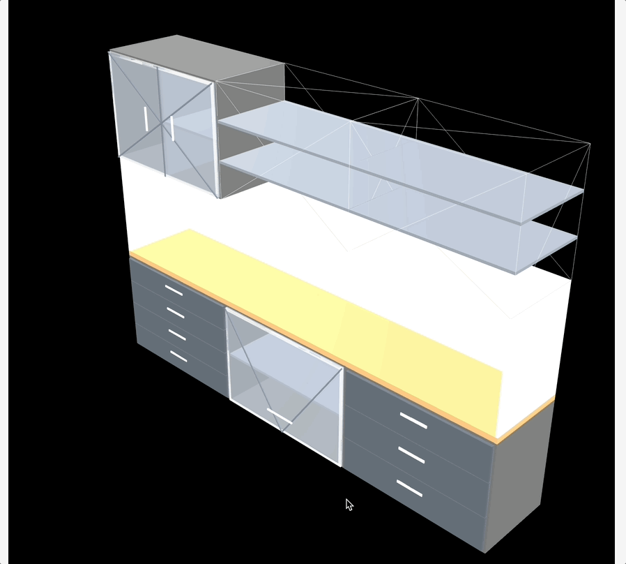 First version of the 3D cabinet configurator